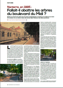 Nanterre, en 1885 : Fallait-il abattre les arbres du boulevard du Midi ? – NI octobre 2026